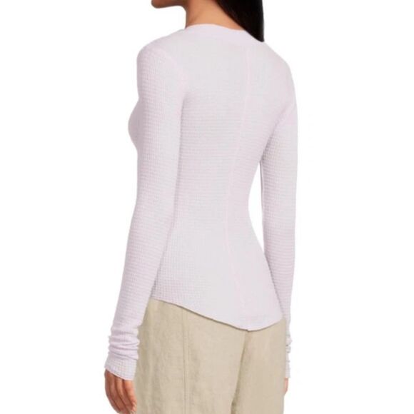 FREE PEOPLE Going Places Cardi LAVENDER ICE Long Sleeve Button-Up Top - Picture 6 of 7